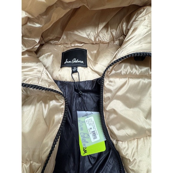 Sam Edelman Hooded Puffer Jacket‎ Sz.-M Cashmere Beige Read - Picture 6 of 11
